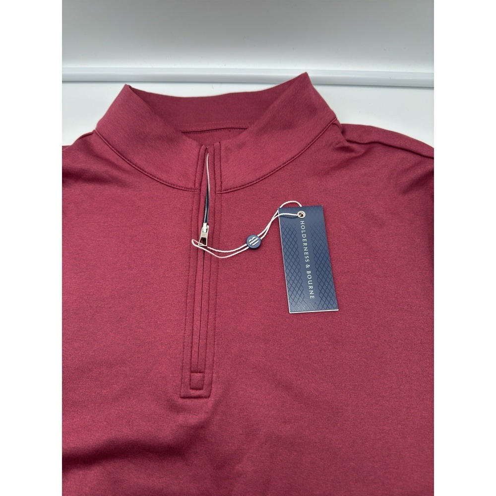 Holderness & Bourne NWT Men's XL Quarter Zip Brady Port & Navy Pullover NWT